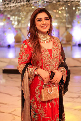 Fuchsia and Navy Embroidered Silk-Blend Salwar Kameez (3-Piece) - Image 6