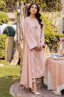 Pakistani Tea Pink Pleated Pure Silk Salwar Kameez (3-Piece) - Image 3