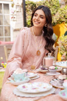 Pakistani Tea Pink Pleated Pure Silk Salwar Kameez (3-Piece) - Image 4