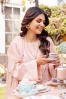 Pakistani Tea Pink Pleated Pure Silk Salwar Kameez (3-Piece) - Image 5