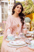 Pakistani Tea Pink Pleated Pure Silk Salwar Kameez (3-Piece) - Image 6