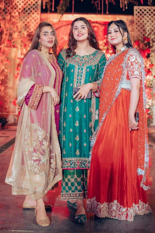 Magenta Embroidered Silk Salwar Kameez (3-Piece) - Image 3