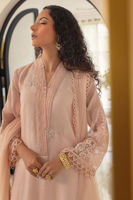 Pakistani Blush 3D Appliqué Silk Net Salwar Kameez (3-Piece) - Image 4