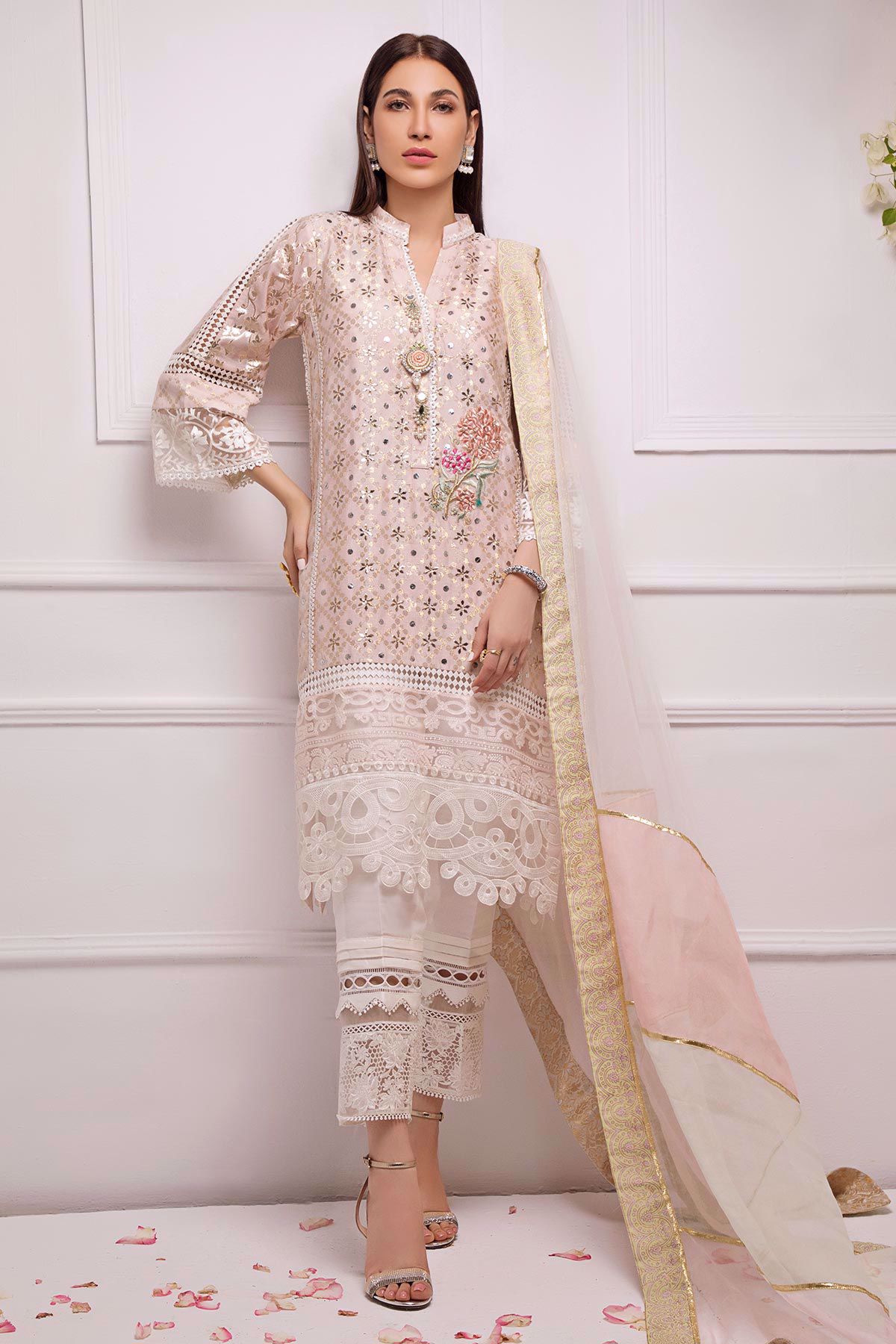 Blush Kaamdani Silk Net Salwar Kameez (3-Piece) - Image 5