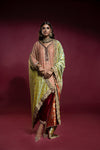 Pakistani Peach Hand-Embellished Silk Net Salwar Kameez (3-Piece) - Image 6