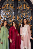 Dusty Pink Embroidered Silk Kurta Set (3-Piece) - Image 7