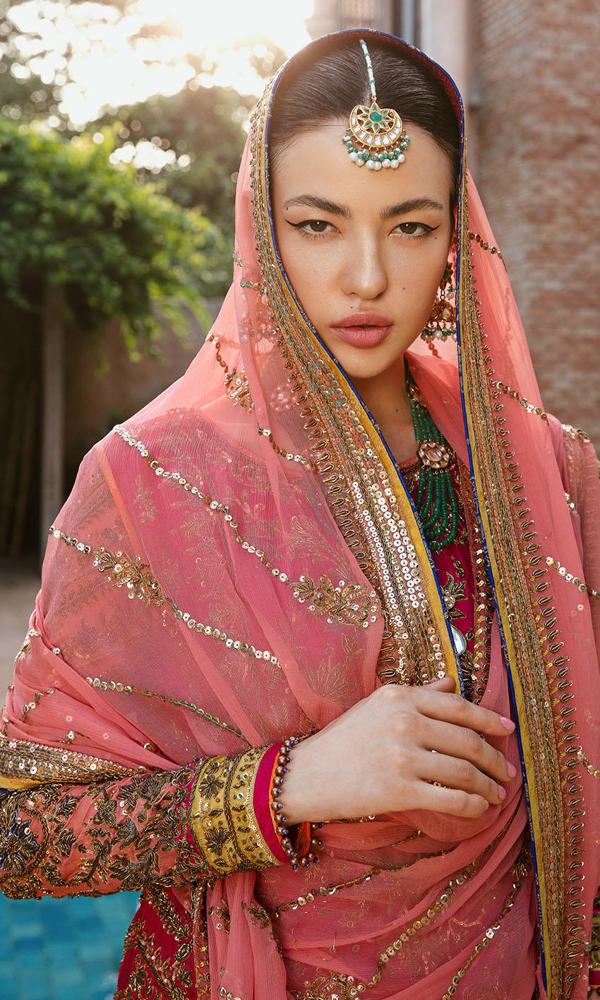 Magenta Handworked Silk Salwar Kameez (3-Piece) - Image 6