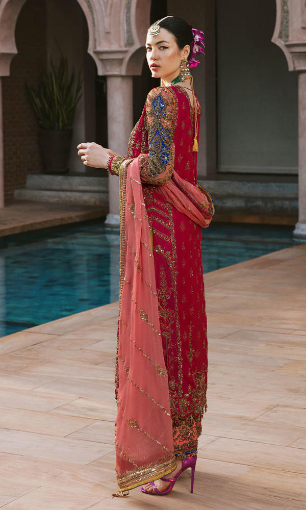 Magenta Handworked Silk Salwar Kameez (3-Piece) - Image 7