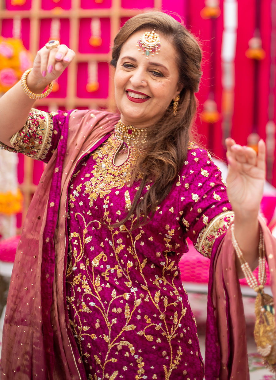 Magenta Zardozi & Gota Silk Salwar Kameez (3-Piece) - Image 1