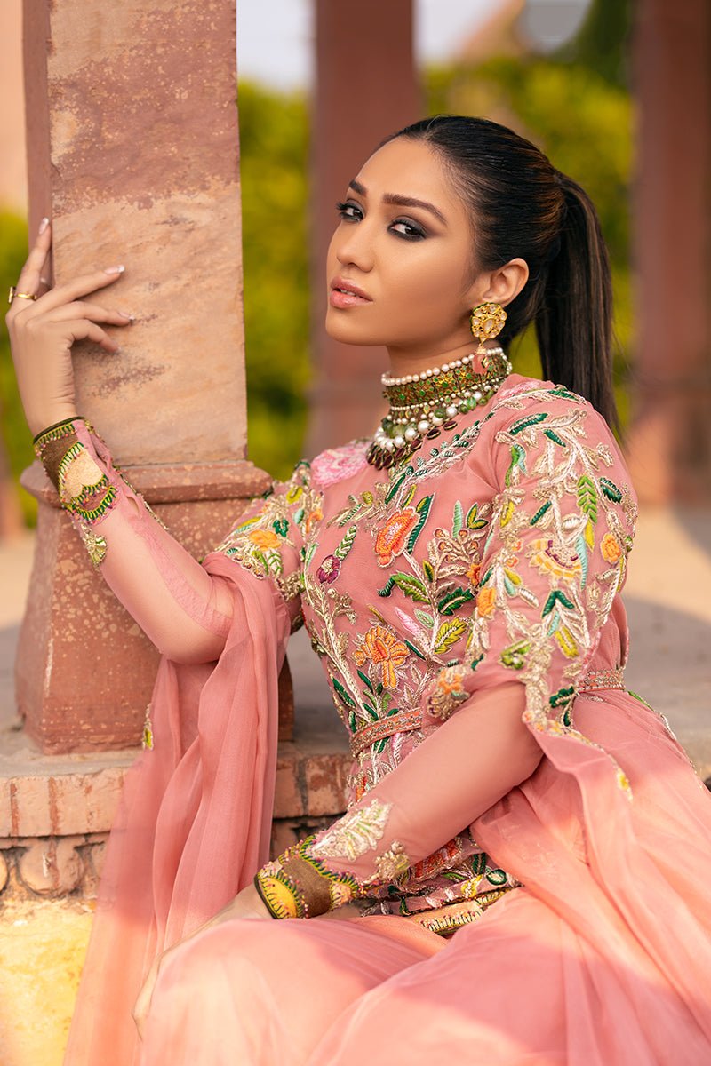 Pakistani Ice Pink Embroidered Pure Silk Salwar Kameez (2-Piece) - Image 3