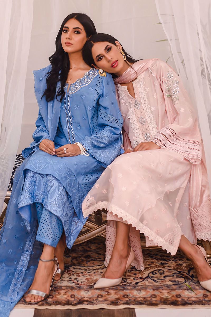 Blush Pink Embellished Silk Salwar Kameez (3-Piece) - Image 10