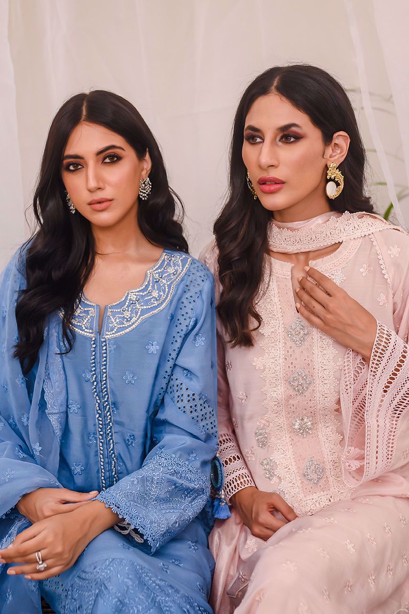 Blush Pink Embellished Silk Salwar Kameez (3-Piece) - Image 11