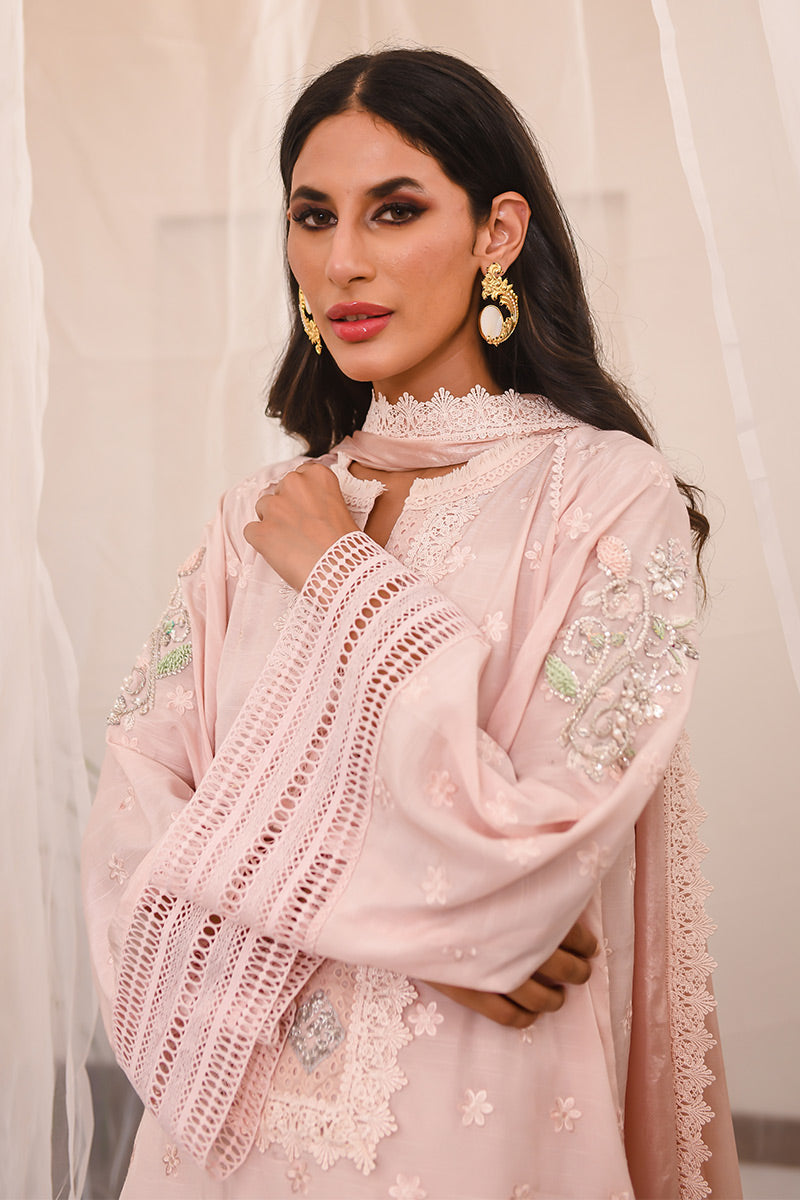 Blush Pink Embellished Silk Salwar Kameez (3-Piece) - Image 2