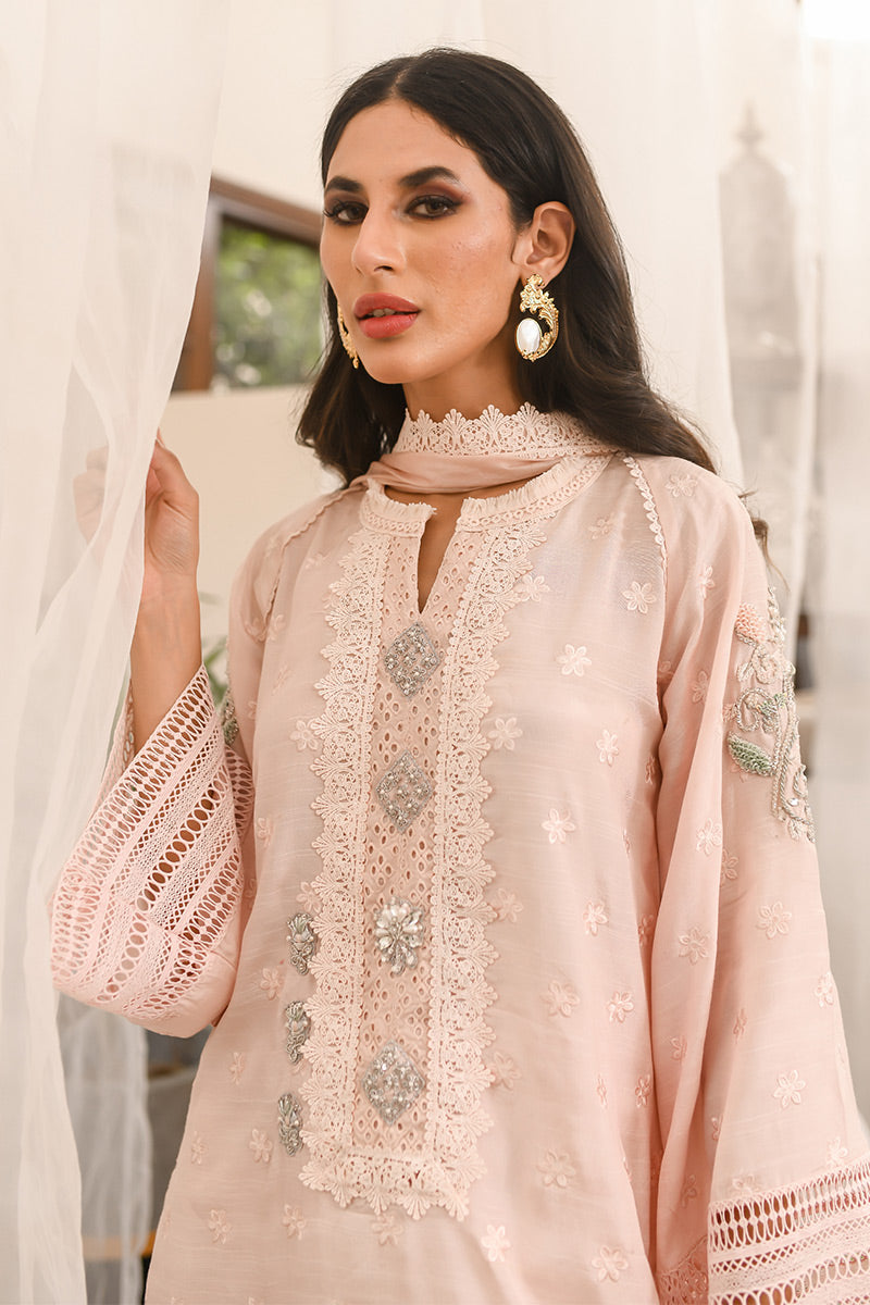 Blush Pink Embellished Silk Salwar Kameez (3-Piece) - Image 4