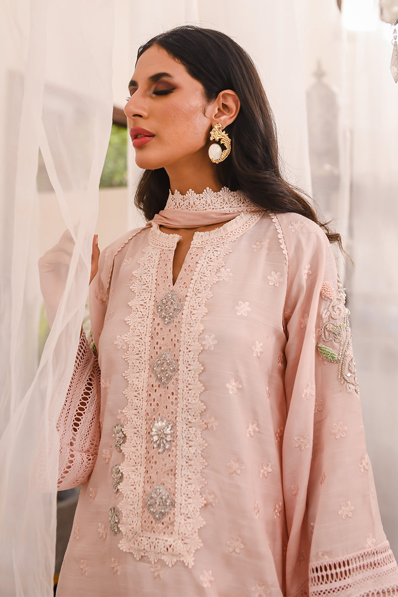 Blush Pink Embellished Silk Salwar Kameez (3-Piece) - Image 5