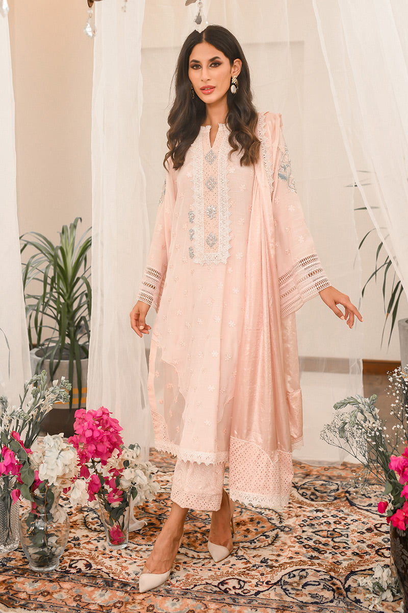 Blush Pink Embellished Silk Salwar Kameez (3-Piece) - Image 6