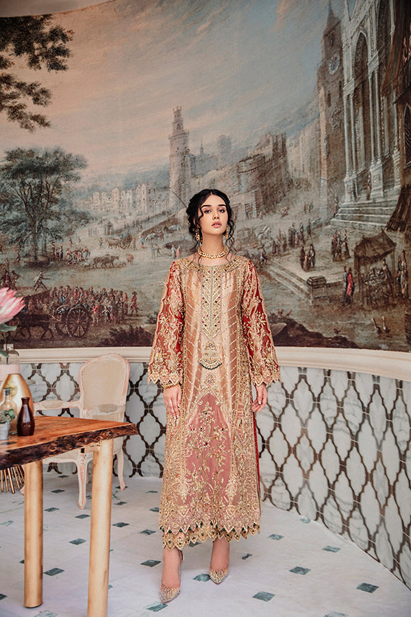 Pink Embroidered Tissue Salwar Kameez (2-Piece) - Image 3