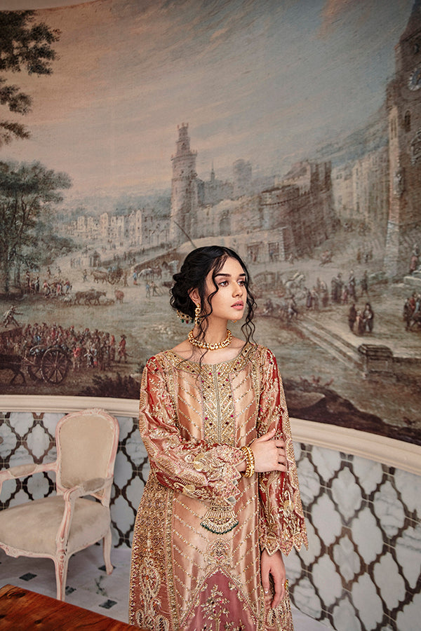 Pink Embroidered Tissue Salwar Kameez (2-Piece) - Image 5