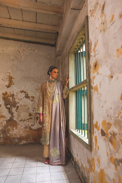 Blush Pink Hand-Embellished Tissue Silk Salwar Kameez (3-Piece) - Image 1