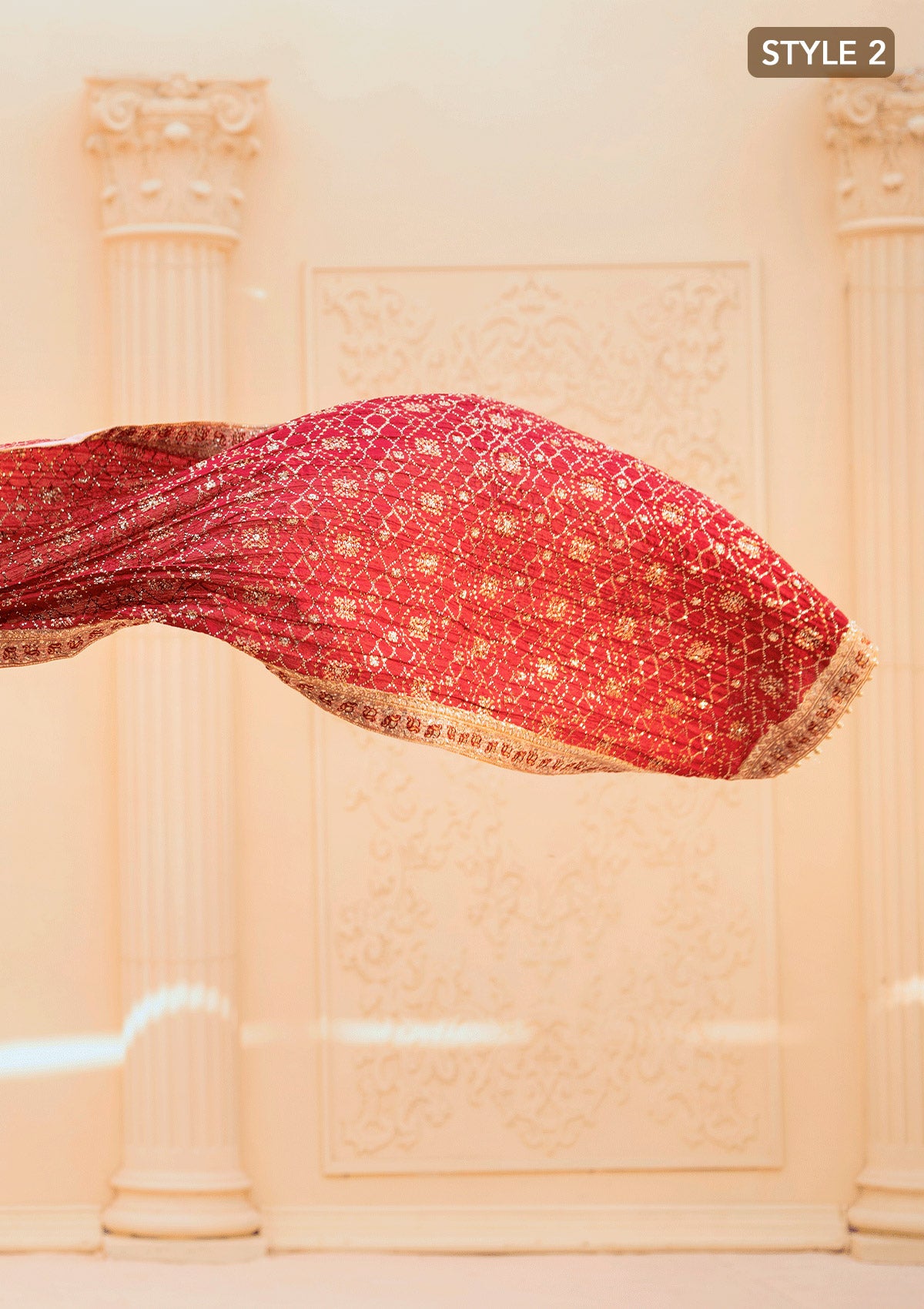 Blush Pink Embellished Tissue Salwar Kameez (3-Piece) - Image 10