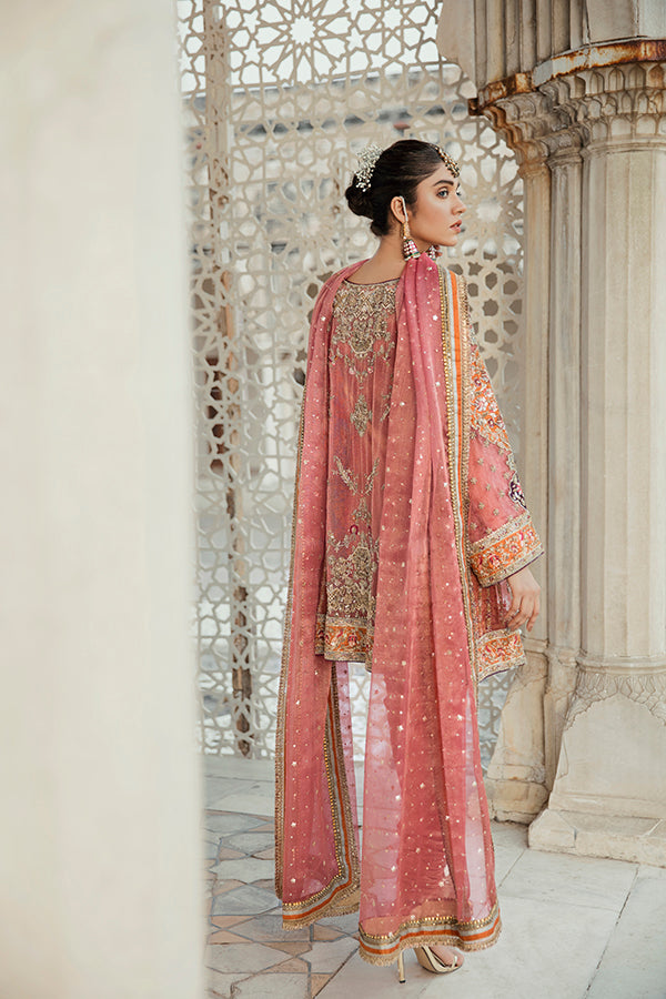 Pink Zari Net Kurta Set (3-Piece) - Image 2