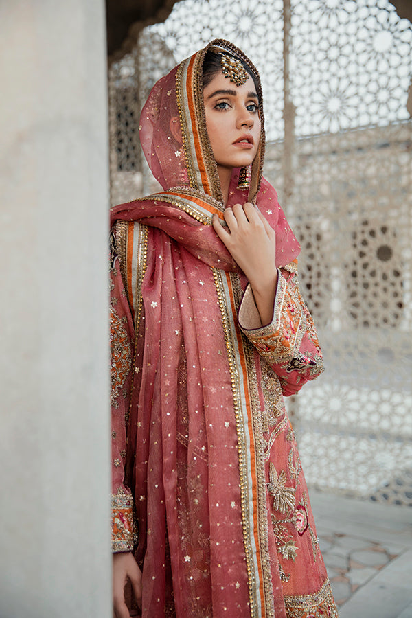 Pink Zari Net Kurta Set (3-Piece) - Image 4