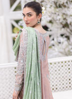 Pastel Pink Embellished Zari Silk Kurta (3-Piece) - Image 6