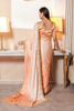 Pakistani Peach Ombre Hand-Embellished Pure Charmeuse Saree (2-Piece) - Image 3