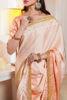 Pakistani Peach Ombre Hand-Embellished Pure Charmeuse Saree (2-Piece) - Image 4