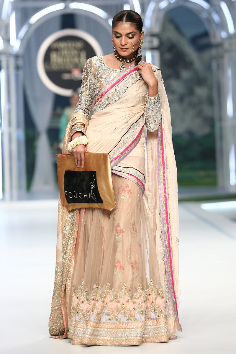 Pink Embellished Net Lehnga Saree (2-Piece) - Image 2