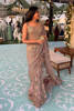 Powder Pink Zardozi Net Saree (2-Piece) - Image 9