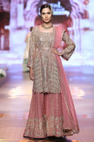 Pakistani Tea Pink Gota Embellished Bridal Sharara (3-Piece) - Image 3
