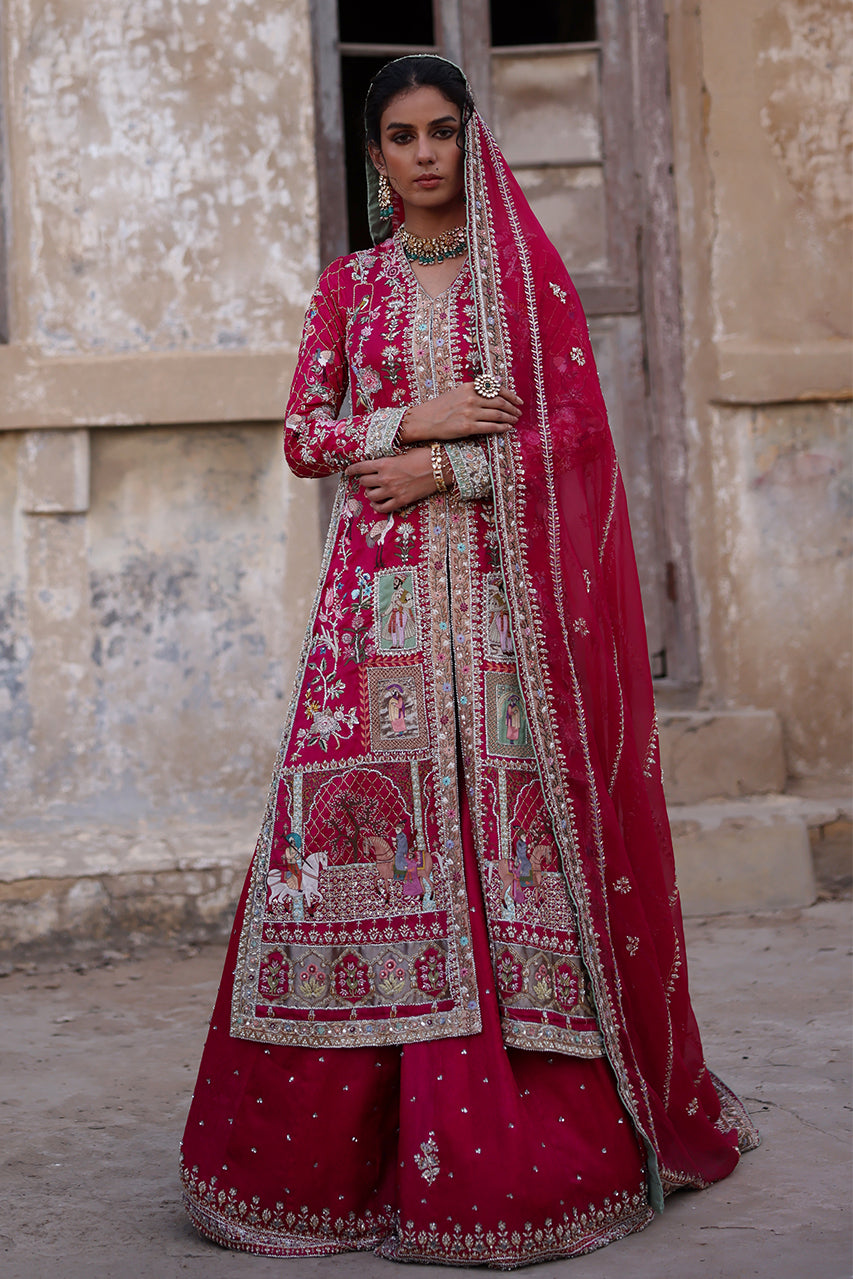Magenta Zardozi Jamawar Silk Sharara (3-Piece) - Image 2