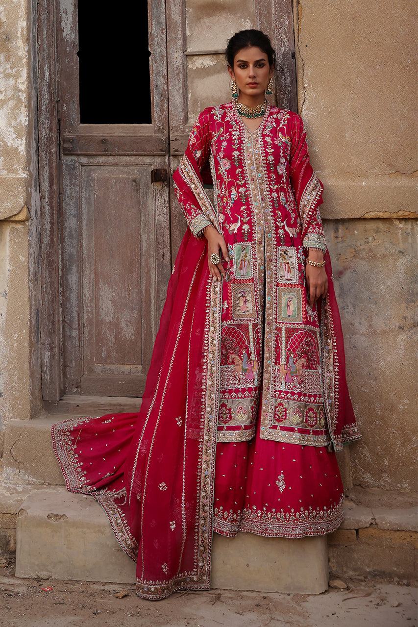 Magenta Zardozi Jamawar Silk Sharara (3-Piece) - Image 6