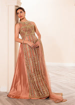 Pakistani Tea Pink Embellished Net & Silk Sharara (3-Piece) - Image 5