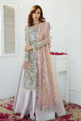 Pakistani Mauve Hand Embellished Net & Lama Sharara (3-Piece) - Image 2