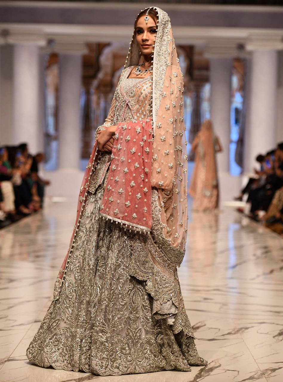 Light Pink Embellished Net Angrakha Sharara (3-Piece) - Image 2