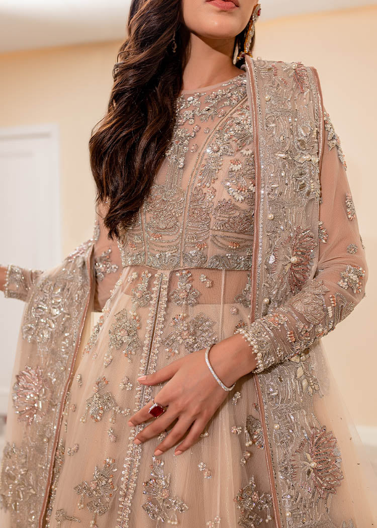 Pakistani Powder Pink Embellished Net Sharara Set (3-Piece) - Image 3