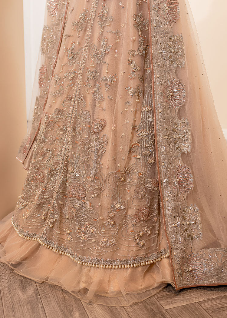 Indian Powder Pink Embroidered Net Sharara Set (3-Piece) - Image 3