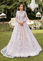 Powder Pink Embroidered Net Long Slit Gown (3-Piece) - Image 2