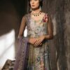 Pakistani Soft Pastel Hand-Painted Organza Sharara (4-Piece) - Image 2
