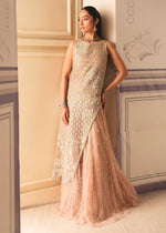Pakistani Salmon Pink Embroidered Organza Sharara (3-Piece) - Image 6