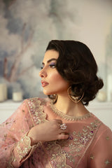 Blush Pink Embroidered Organza Sharara (3-Piece) - Image 4