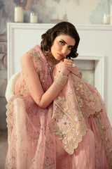 Blush Pink Embroidered Organza Sharara (3-Piece) - Image 6