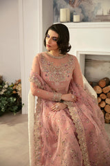 Blush Pink Embroidered Organza Sharara (3-Piece) - Image 7