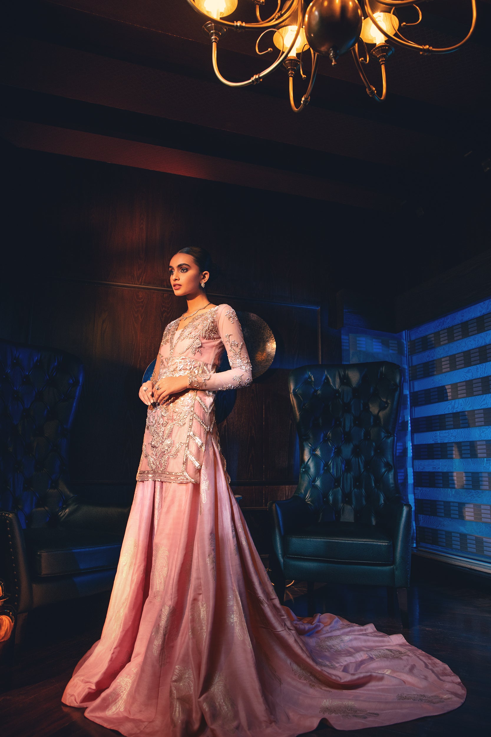 Blush Pink Pitta Work Net Sharara (2-Piece) - Image 5