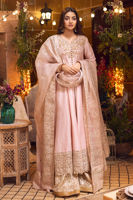 Blush Pink Embroidered Silk Kalidaar Sharara (3-Piece) - Image 3