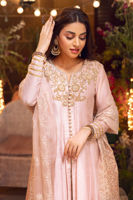 Blush Pink Embroidered Silk Kalidaar Sharara (3-Piece) - Image 4
