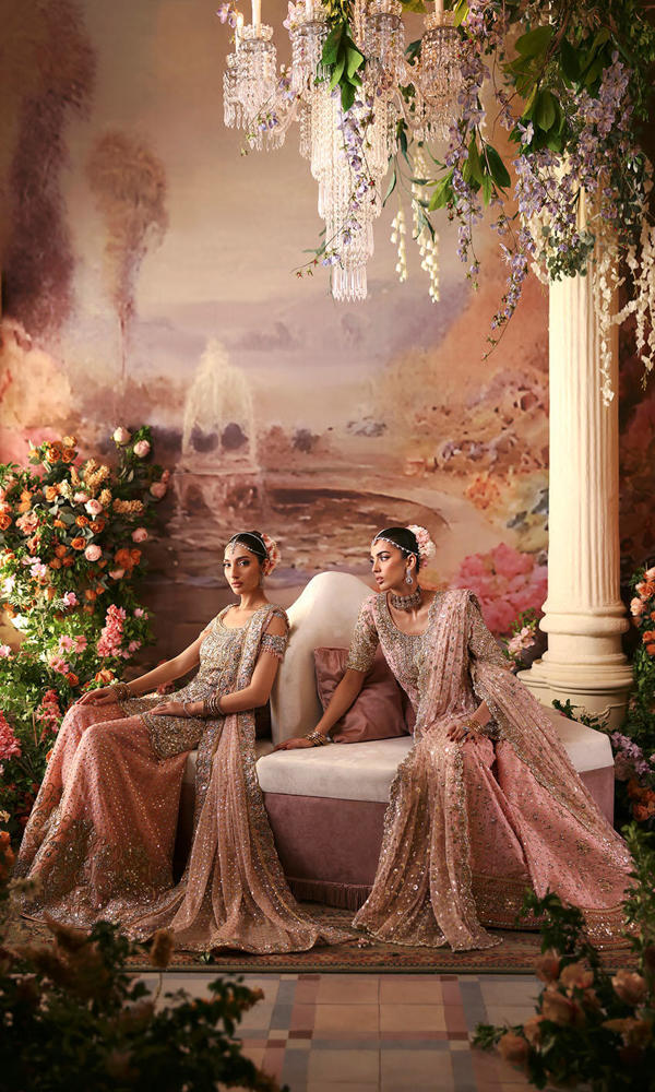 Light Pink Embellished Silk Sharara Set (3-Piece) - Image 9