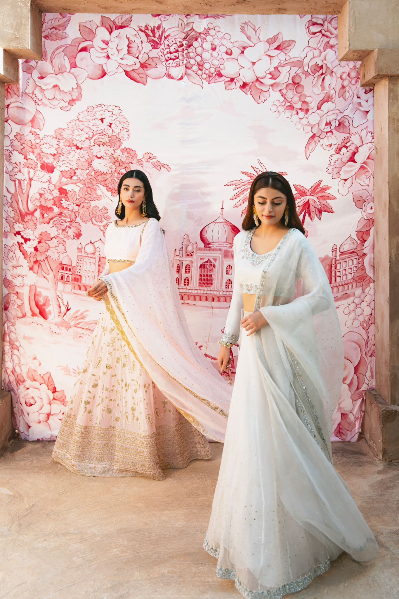 Pastel Pink Zardozi Silk Sharara (3-Piece) - Image 5